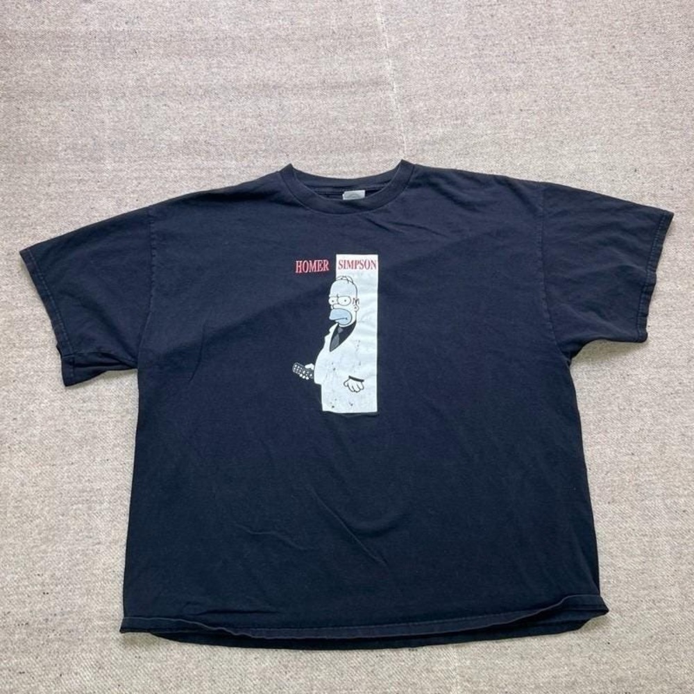 Vintage Homer Simpson Shirt Mens 2XL Black 2000s Scarface